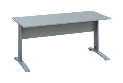 EPK 27 - 16 stůl kancelářský, kovová podnož stříbrná, deska 25 mm, široký 1600, šedá